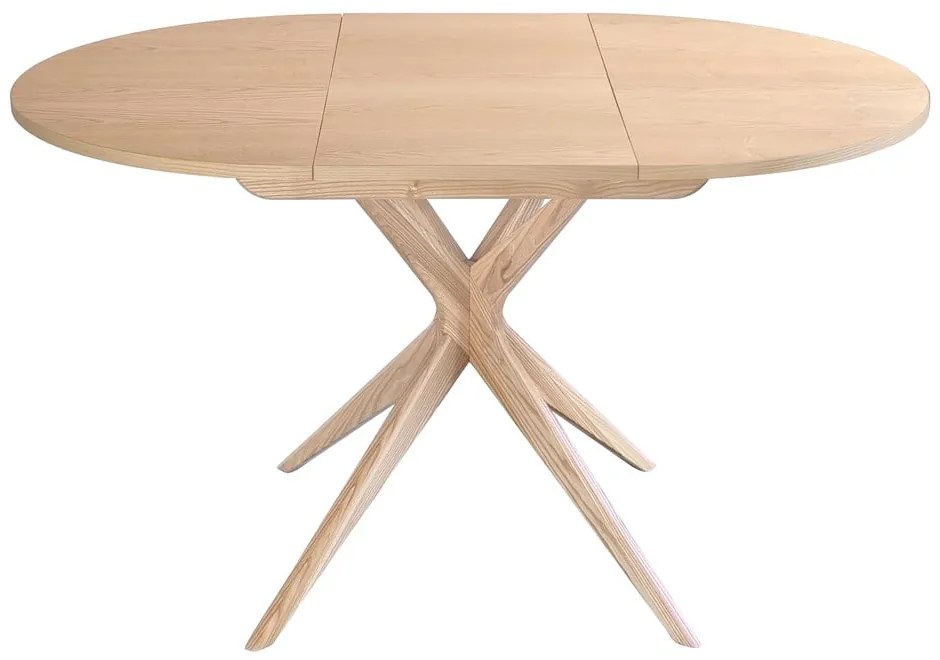 Кръгла сгъваема трапезна маса с допълнителна плоча от масивен ясен ø 90 cm Jubi – Ragaba