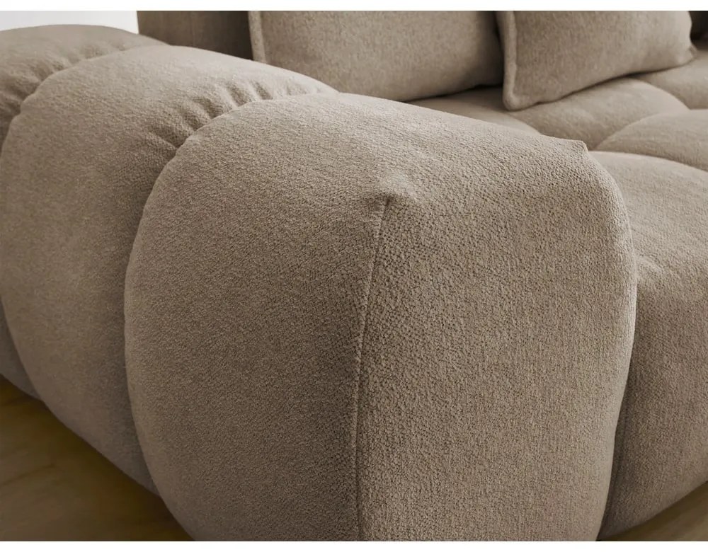 Кафяво-сив шенилов сгъваем/с място за съхранение ъглов диван (десен ъгъл/L форма) Everest – Bobochic Paris