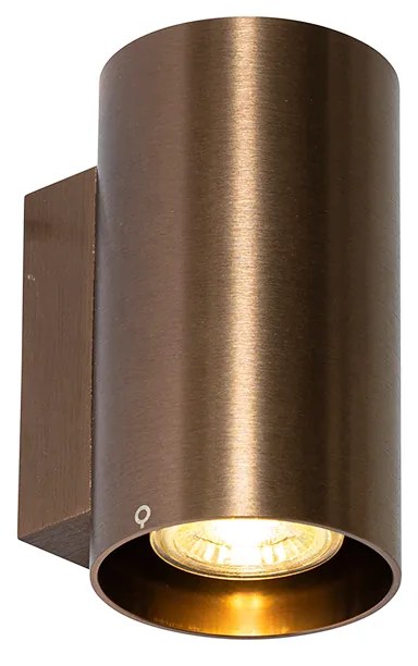 Смарт стенна лампа тъмен бронз кръгла 2 светлини вкл. 2 Wifi GU10 50mm - Sandy