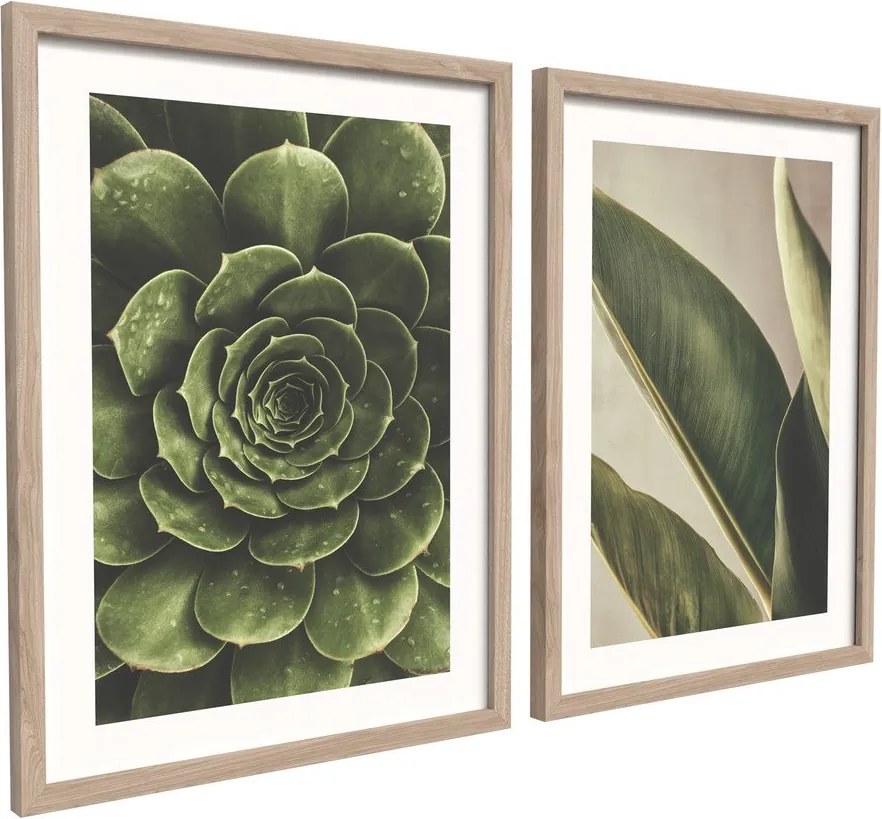 Печатни картини в комплект 2 бр. с включена рамка 30x40 cm Beauty Green – Styler
