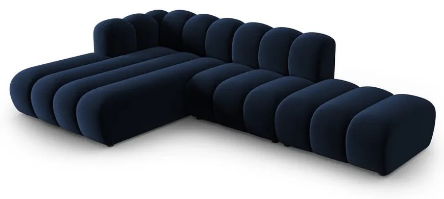 Тъмносин ъглов диван (ляв ъгъл) Lupine – Micadoni Home