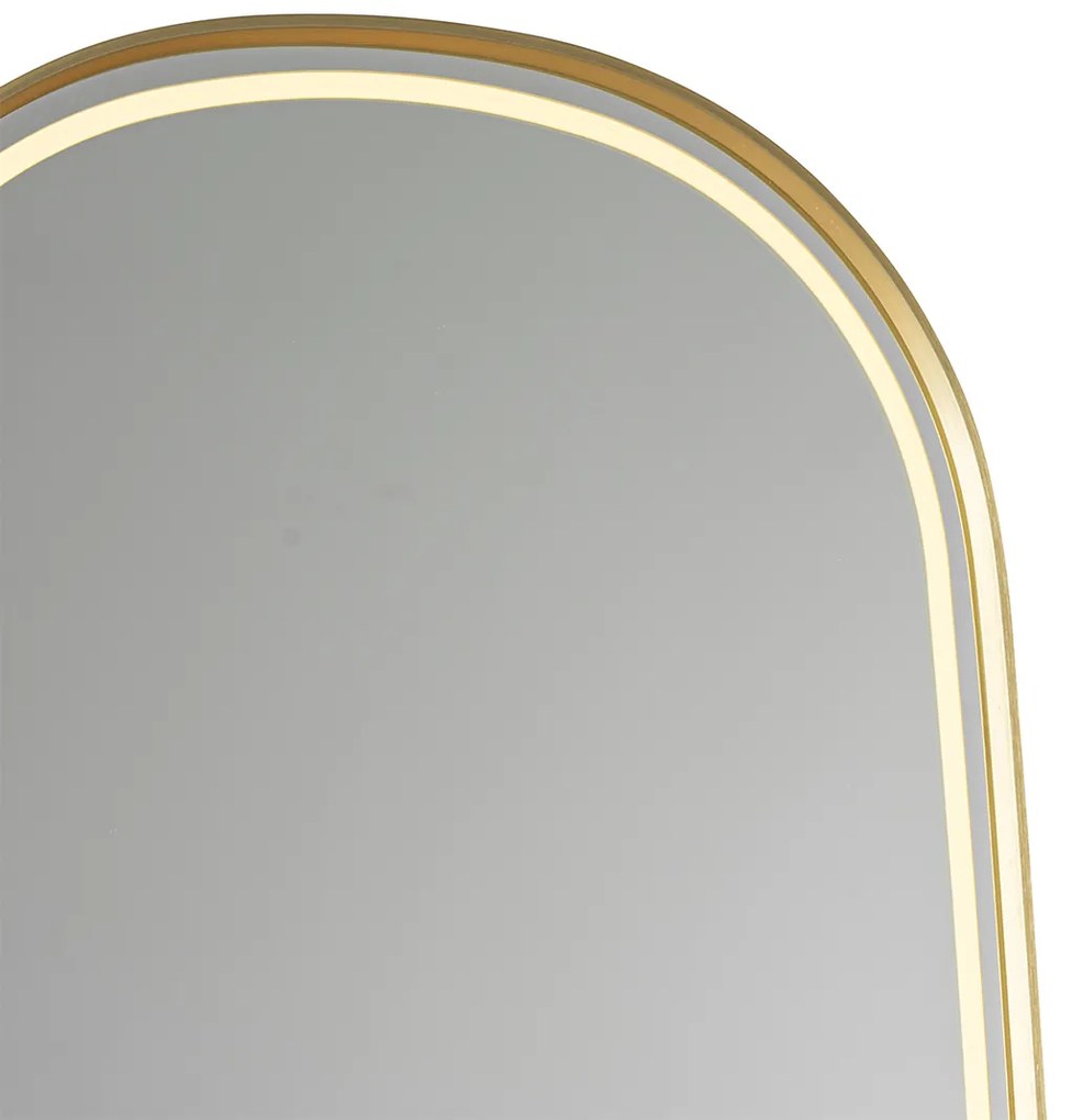 Модерно огледало за баня златно с LED и сензорен димер - Geraldien