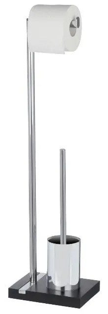 Черна четка за тоалетна с държач от неръждаема стомана за тоалетна хартия Noble - Wenko