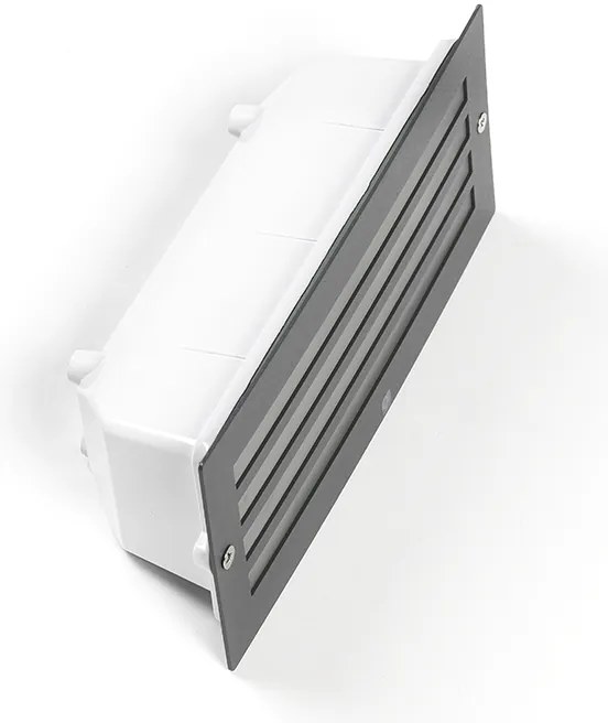 Модерна вградена лампа тъмно сива IP44 - Hurricane