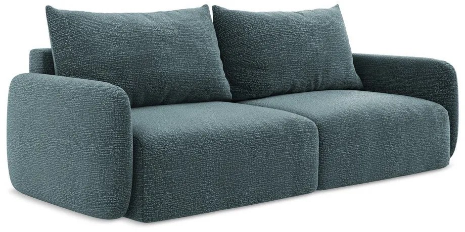 Тюркоазен разтегателен диван с място за съхранение 238 cm Kalena – Makamii