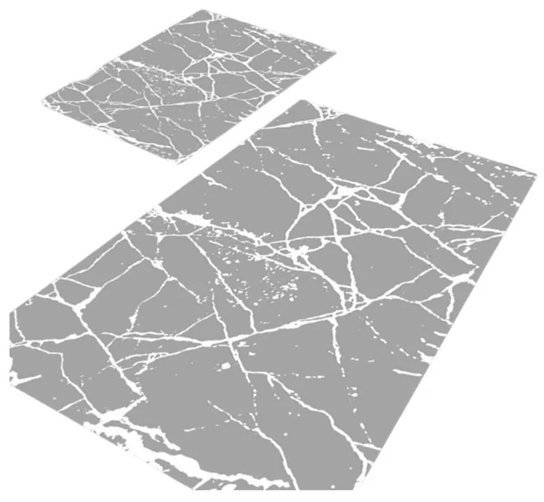 Сиви килими за баня в комплект 2 бр. 60x100 cm Cracks – Mila Home