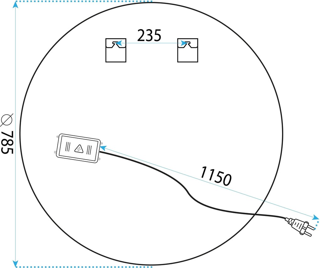 Огледало LED 80cm BAS P11242