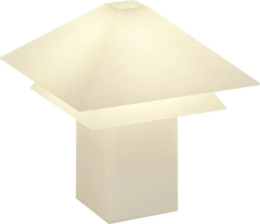 Бяла LED затъмняваща се настолна лампа с метален абажур (височина 33,5 cm) Sanaka – Blomus