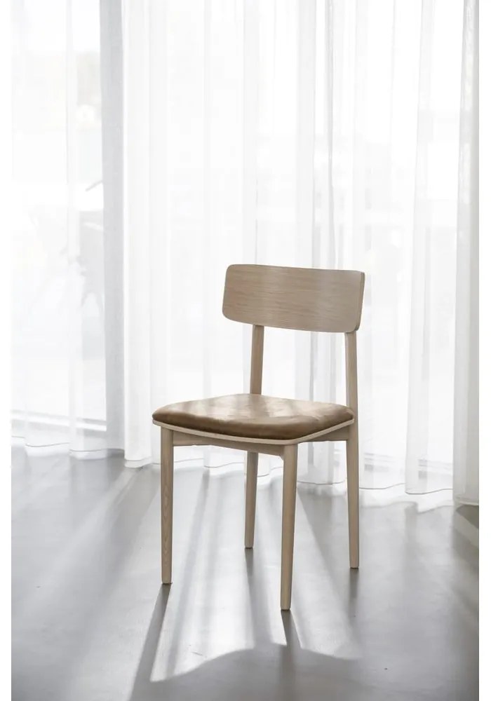 Кафяв коняк/естествени трапезни столове в комплект от 2 бр. от имитация на кожа Wolcott – Rowico