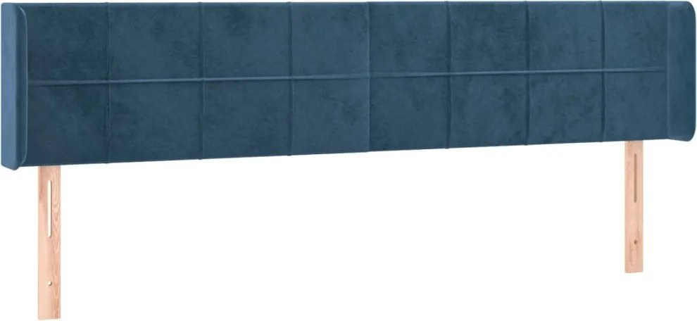 3118826 vidaXL Горна табла за легло, тъмносиня, 163x16x78/88 см, кадифе