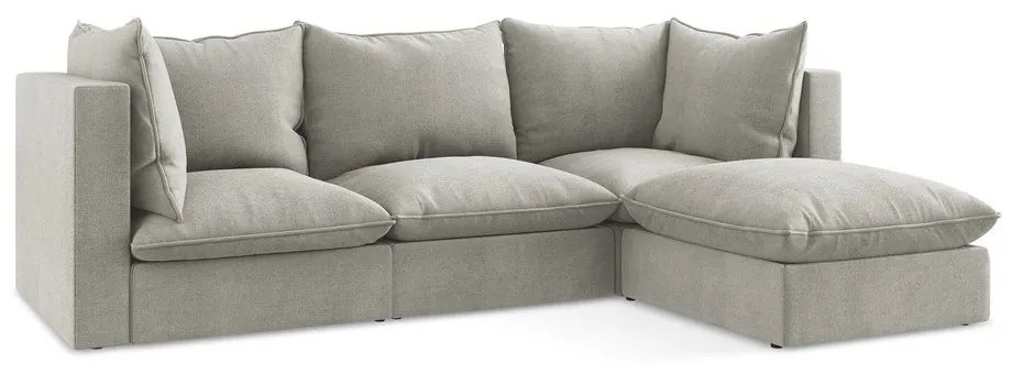 Светлосив ъглов диван (десен ъгъл) Manao – Makamii