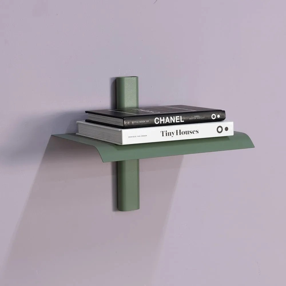 Сиво-зелен метален стенен рафт 28 cm Hola – Spinder Design