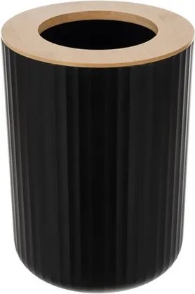 Комплект аксесоари за баня Ruhhy 24636, 6 части с бамбукови детайли, черен