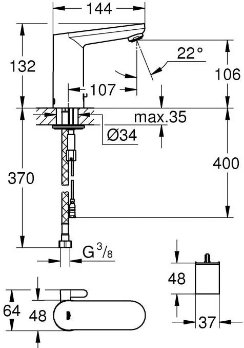 Electronic mixer wash Тоалетна Grohe Eurosmart Cosmopolitan E