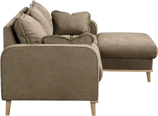 Светлокафяв ъглов диван (десен ъгъл) Beata - Ropez