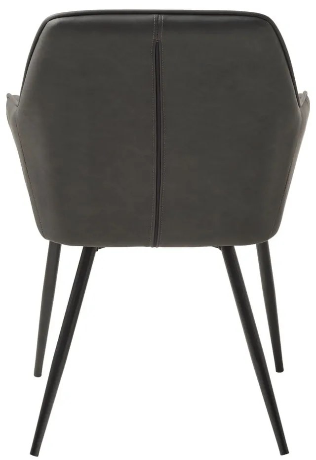 Тъмносиви тапицирани трапезни столове в комплект с подлакътници 2 бр. Nolan Stripe – Unique Furniture