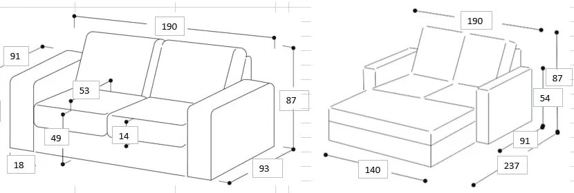 Тюркоазен разтегателен диван 190 cm Sonia - Scandic