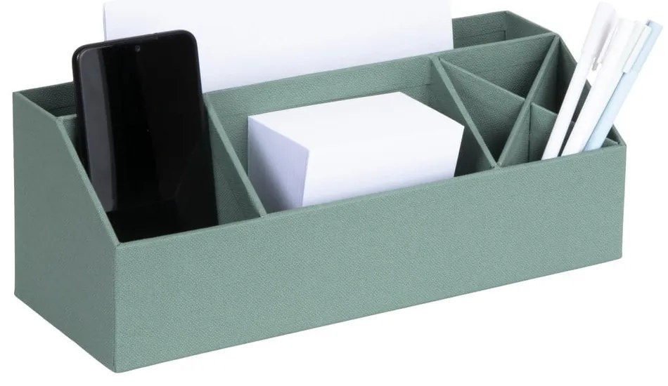 Зелен картонен органайзер за канцеларски материали Elisa Canvas Paper Laminate – Bigso