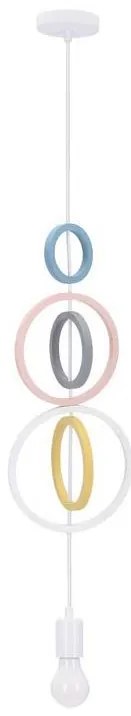 Детска висяща лампа на кабел HOOPS 1xE27/20W/230V Ø 19 см многоцветна