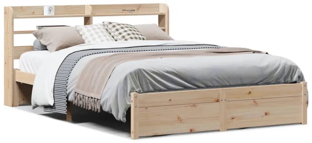 3306734 vidaXL Рамка за легло с табла, 120х200 см, бор масив