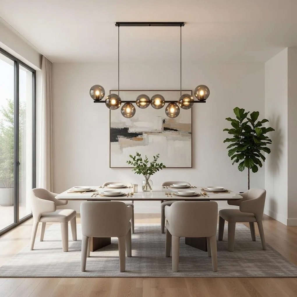 Полилей ФИОРЕ, черен/сив, 8xE27