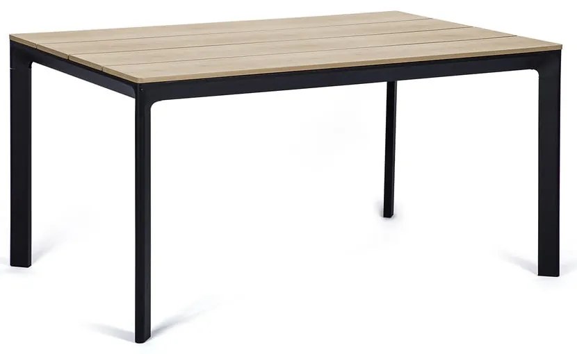 Градински комплект за хранене за 4 лица с черен стол Joanna и маса Thor, 147 x 90 cm Thor &amp; Joanna - Bonami Selection