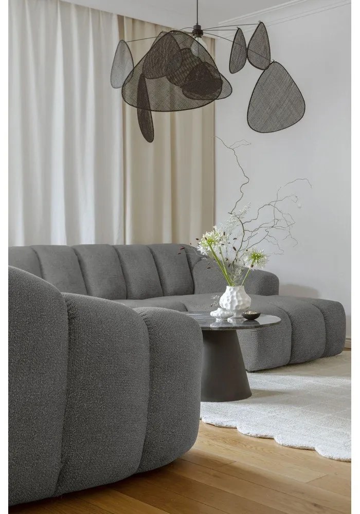 Сив ъглов диван (ляв ъгъл/U форма) Shell – Miuform