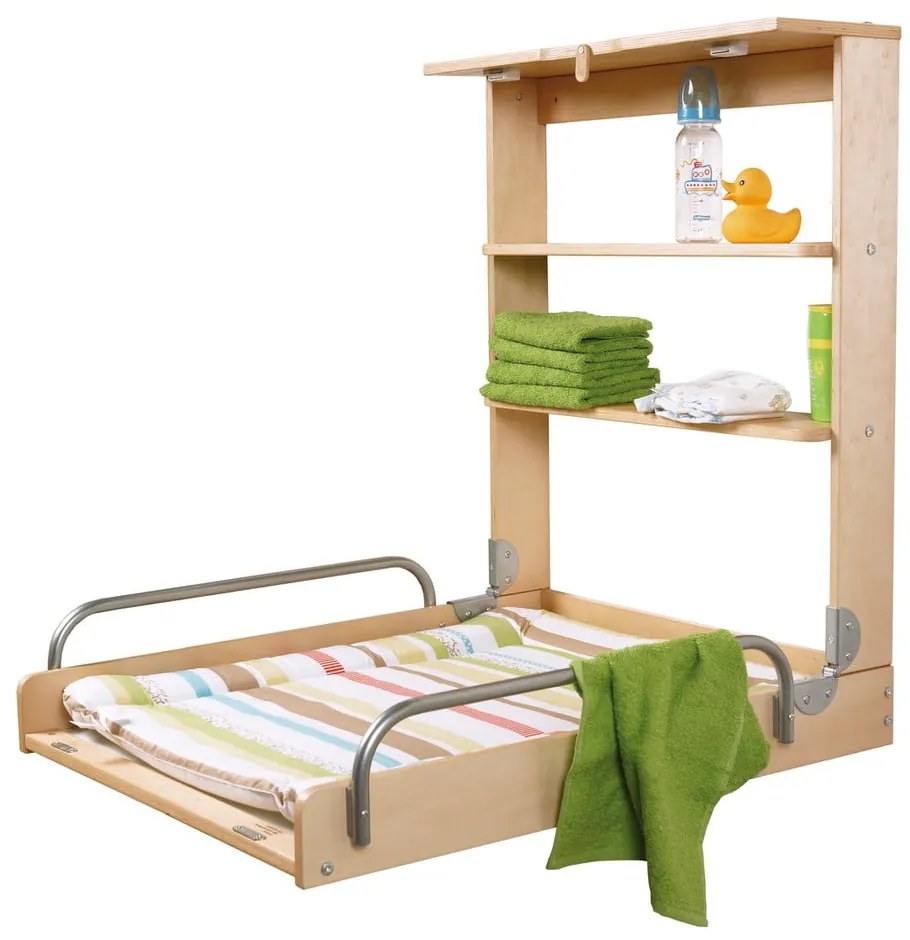 Висяща маса за преповиване от декор от бук в естествен цвят Dschungelbaby – Roba