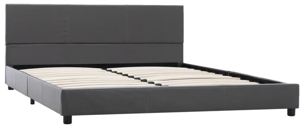 284776 vidaXL Рамка за легло, сива, изкуствена кожа, 120x200 cм
