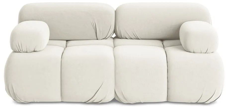 Бял кадифен модулен диван 190 cm Lokua – Makamii