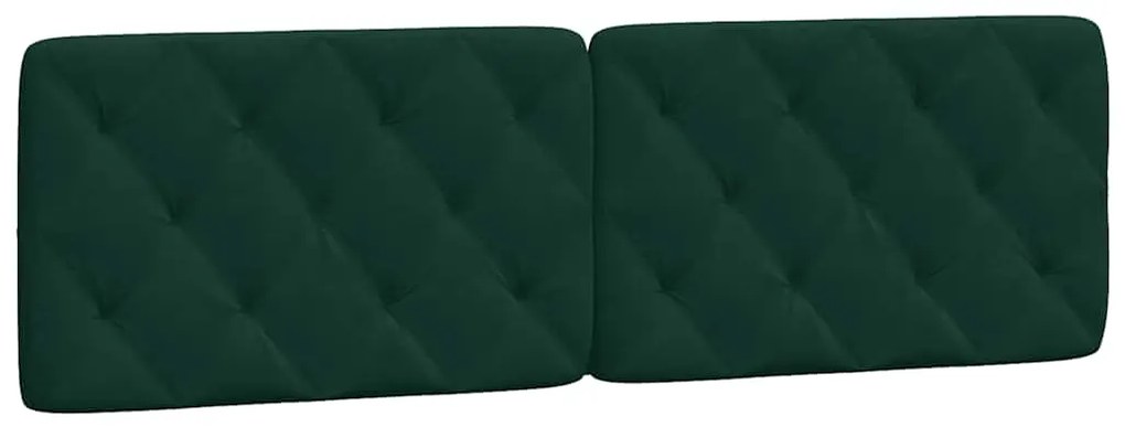 374736 vidaXL Мека табла за легло, тъмнозелена, 160 см, кадифе