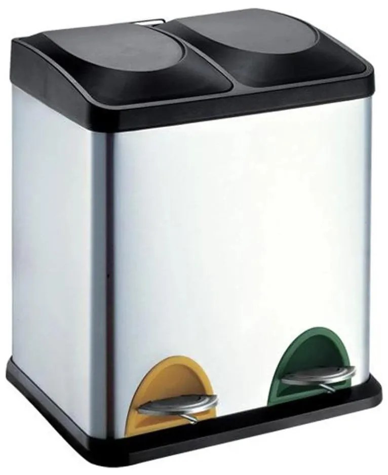 Кош за разделно събиране на отпадъци 30 л, черен/неръждаем steel