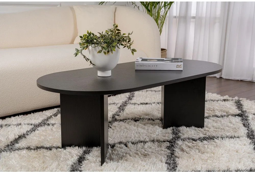 Черна матова масичка за кафе 60x119 cm Sable – Kalune Design