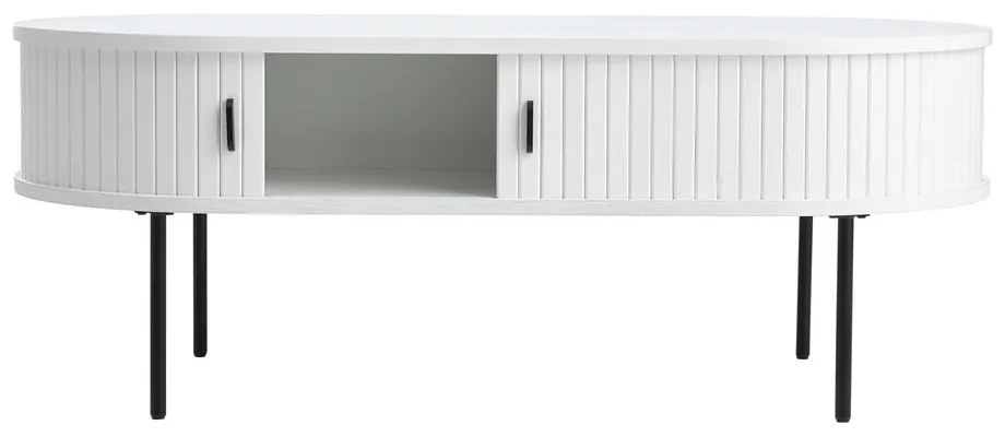 Бяла масичка за кафе от декор от дъб 60x120 cm Nola – Unique Furniture