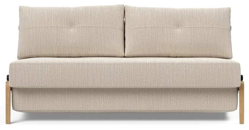 Пясъчно сив разтегателен диван, 96 x 167 cm Innovation Cubed Wood Linen Sand Grey