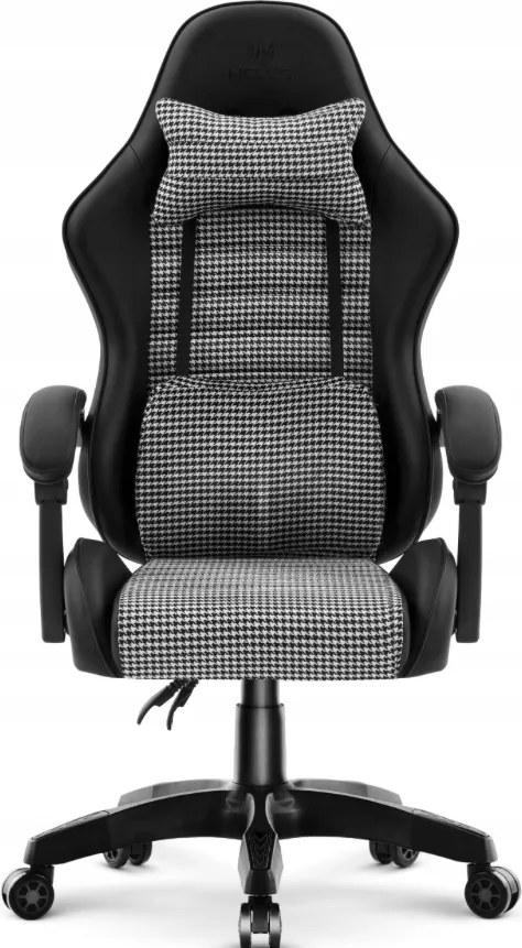 Ергономичен офис стол HC-1003 с лумбална опора в черно и бяло