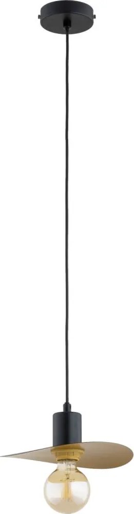 Полилей на кабел SAVANA 1xE27/15W/230V Ø 23 см черно/златно