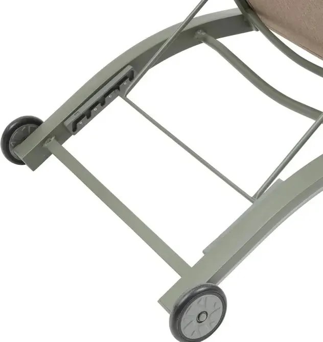 Сгъваем шезлонг с колелца Hesperide Jimani, Алуминий, Регулируем - Антрацит/Графит