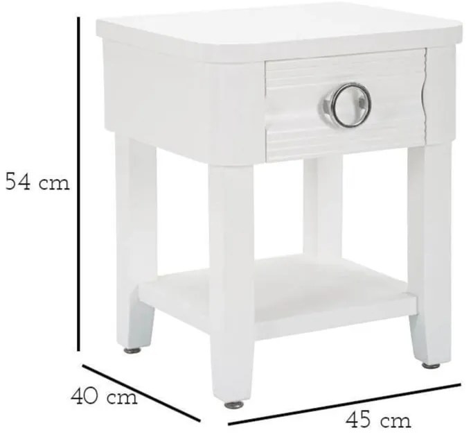 Нощно шкафче от бяла ела Shine - Mauro Ferretti