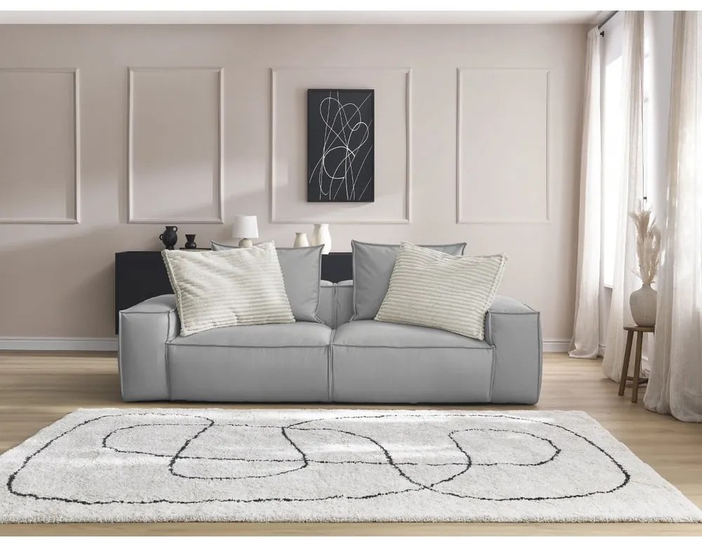 Светлосив диван от изкуствена кожа 260 cm Boheme – Bobochic Paris