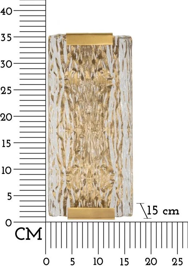 Стъклена стенна лампа в златист цвят Oblin – Mauro Ferretti