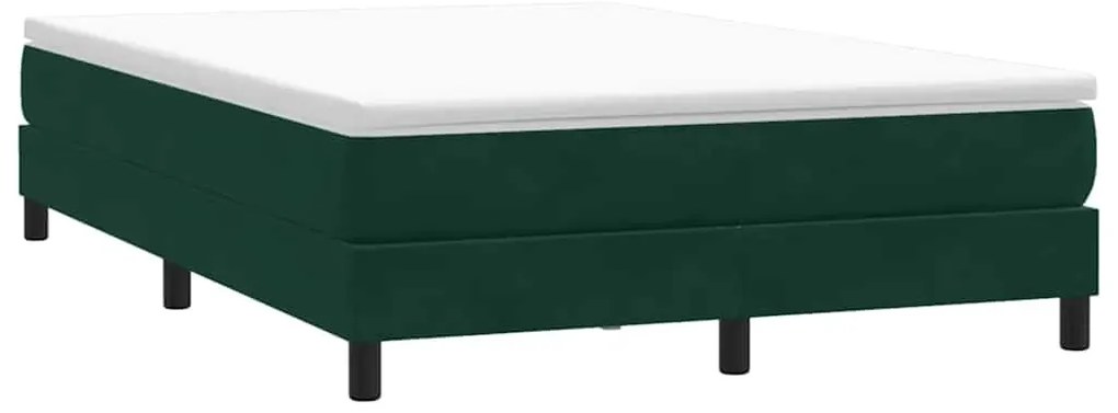 3315834 vidaXL Box Spring Легло без матрак Тъмнозелено 160x210 cm Кадифе
