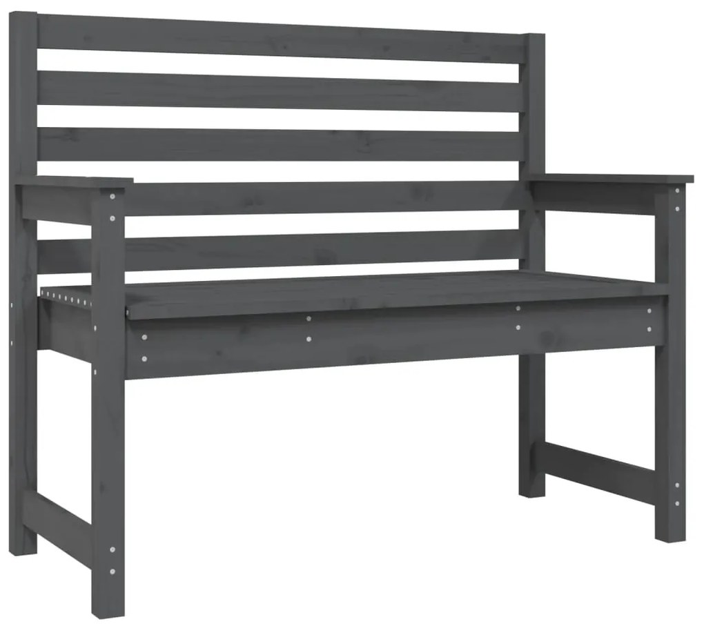 824062 vidaXL Градинска пейка сива 109x48x91,5 см борово дърво масив
