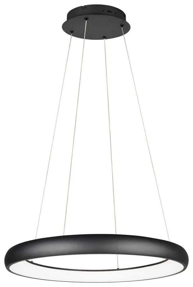 Черно LED затъмняващо се висящо осветително тяло с метален абажур ø 75 cm Cardona – Trio