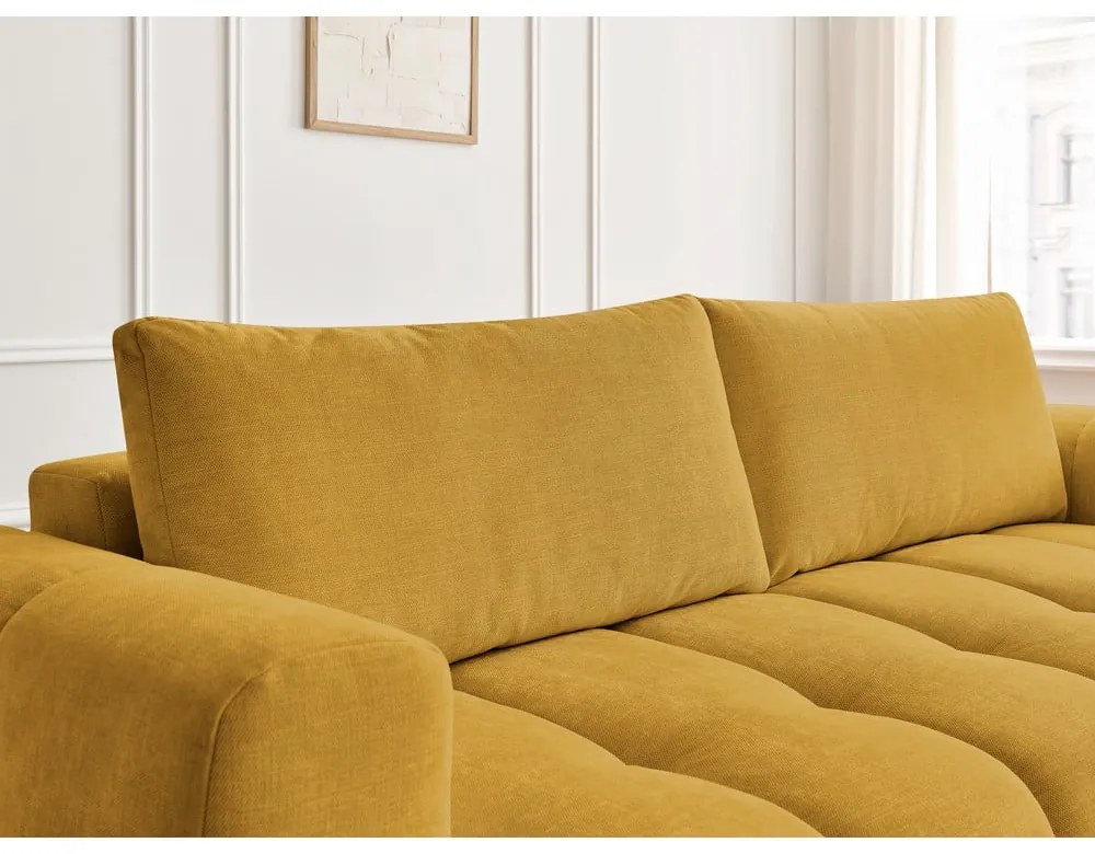 Сгъваем/с място за съхранение диван в цвят горчица 251 cm Fuji – Bobochic Paris