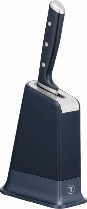 Кухненски нож Tefal K297S244, 20 см, Неръждаема стомана, Поставка с вградено точило, Предпазител за пръсти, Черен