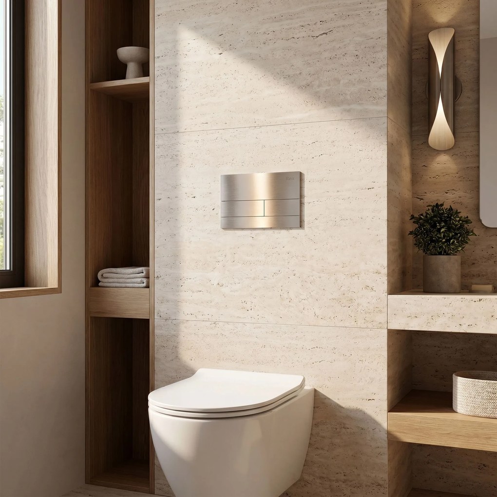 Комплект Структура за Вграждане за WC Slim 024N с Бутон T Brush Steel