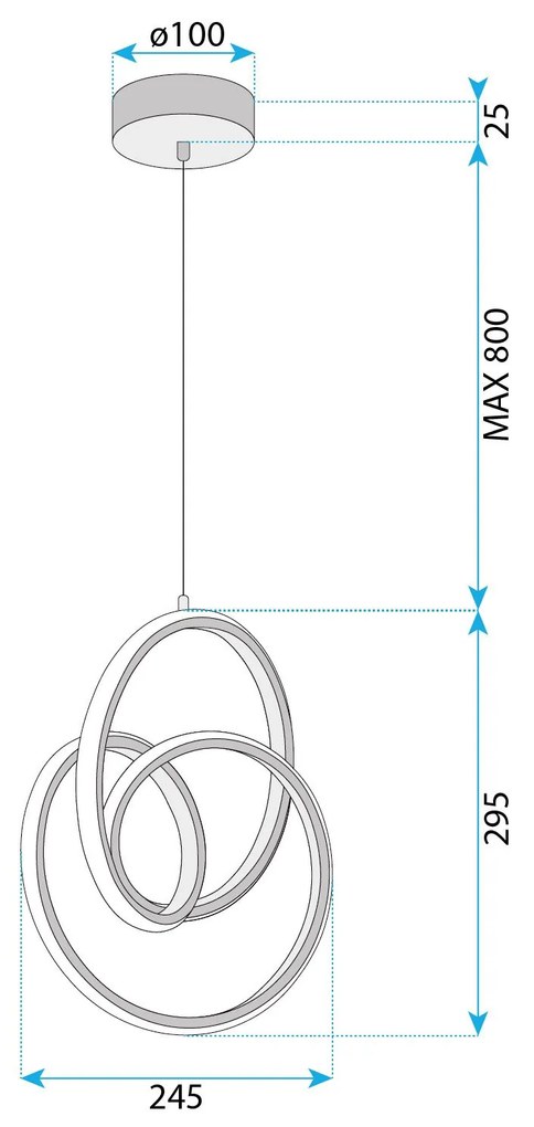 Висяща LED лампа G076-1CP Gold