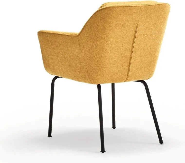 Тапициран трапезен стол с подлакътници в цвят горчица Sadira – Teulat