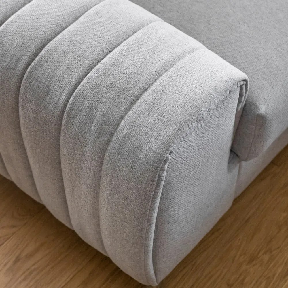 Светлосив сгъваем/с място за съхранение ъглов диван (десен ъгъл/U форма) Louis – ELTAP